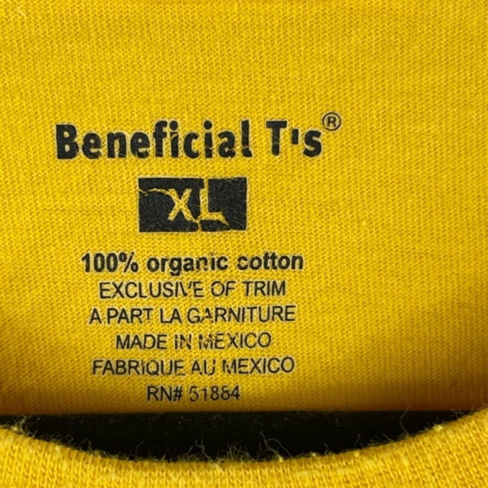 Vintage Patagonia Beneficial T-Shirt‎ XL Yellow Surf Ocean Graphic 90s Spellout - Picture 4 of 14
